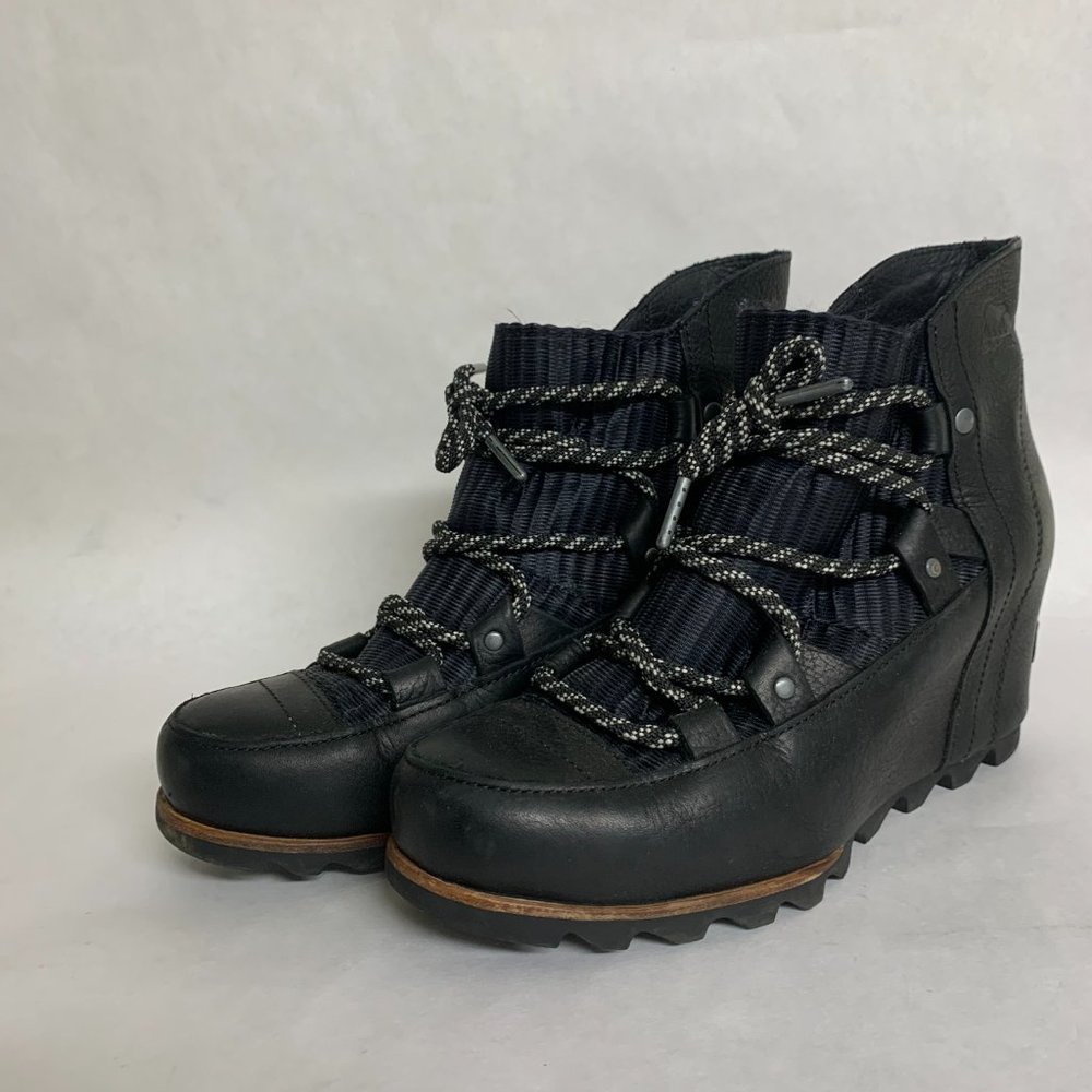 Sorel Sandy Lace Up Leather Wedge Boots